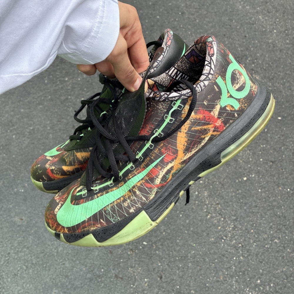 Nike KD 6 2026 Illusion Green Black FQ8356-900 Size 10 Men Preowned Shoes